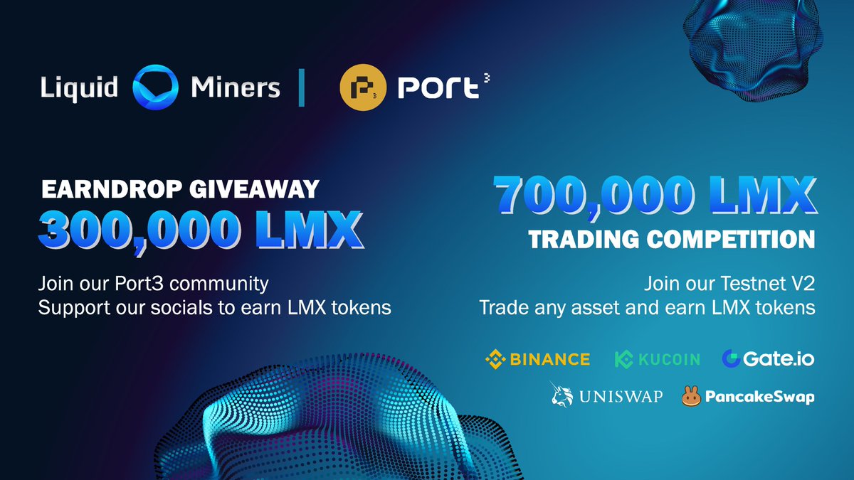 zkMakers's tweet photo. 💥EARNDROP NOW LIVE!💥

Join us on our V2 Testnet launch and earn up to 1M LMX #earndrop tokens. The more you trade and participate on social media, the more #LMX you earn!

Start now!⏩https://t.co/aUJNeBlfUu
@Port3Network👉https://t.co/GLGjuxqCj2

#airdrop #Trade2Earn #giveaway https://t.co/1ohfy2lB3x