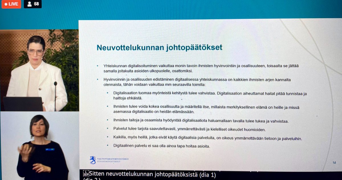 Anttila_Paivi's tweet photo. Digi arkeen neuvottelukunnan loppuseminaari, neuvottelukunnan puheenjohtaja @MarttaManna esittelemässä keskeimpiä johtopäätöksiä #Digiarkeen @VMuutiset https://t.co/5XQ0a24hkb