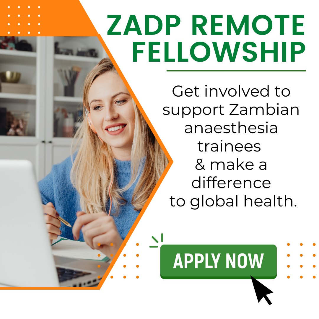 GADP (@gadpartnerships) on Twitter photo 🌍👨🏾⚕️👩🏻⚕️Attention trainee anaesthetists! Join our fellowship program in Zambia & gain valuable experience in global health.
⭐ From #Zambia or remotely
⭐ Aug '23 or Feb '24
⭐ 6 mths +
⭐ FT & LTFT
👉 Visit bit.ly/3IuS2KE or email info@gadpartnerships.com 👈🏿
#Health 🌍👨🏾⚕️👩🏻⚕️Attention trainee anaesthetists! Join our fellowship program in Zambia & gain valuable experience in global health.
⭐ From #Zambia or remotely
⭐ Aug '23 or Feb '24
⭐ 6 mths +
⭐ FT & LTFT
👉 Visit bit.ly/3IuS2KE or email info@gadpartnerships.com 👈🏿
#Health