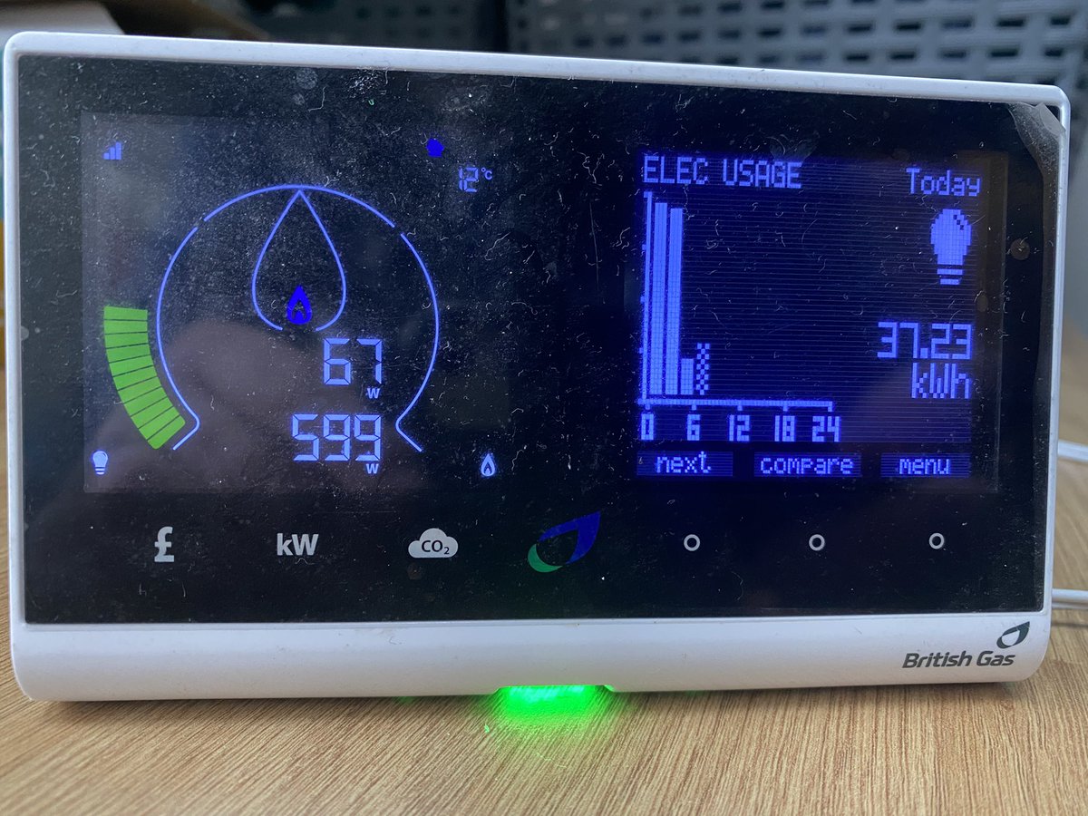 elitesounduk's tweet photo. @BritishGasHelp moved onto a new off peak tariff last week to help with costs charging EV car etc.
We are meant to be paying 12p a KW 12-5am
Woke up this morning to this “smart” meter reading (see images). That’s nearly £1.10 per KW after “standing charge”. @MartinSLewis https://t.co/hCOdOktkdw