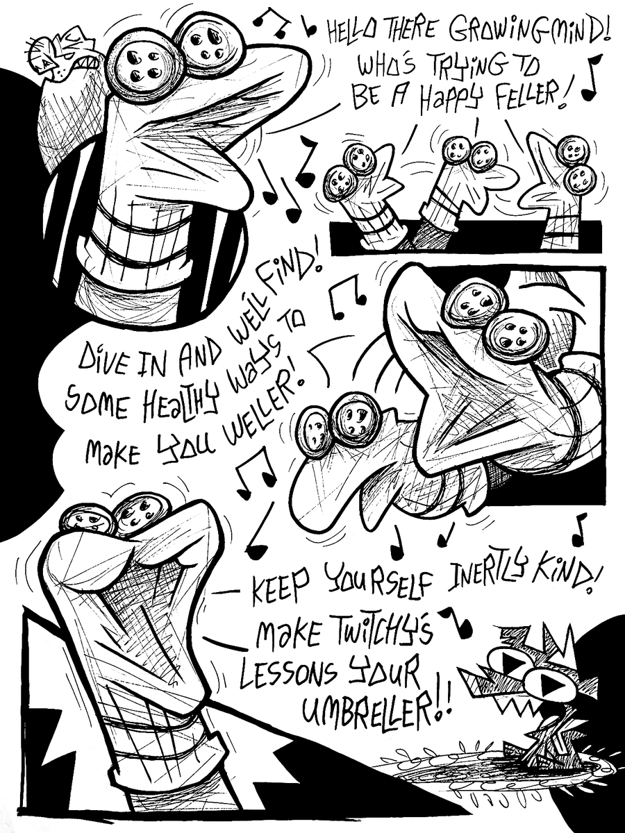 SkidSkunk's tweet photo. (2/2) #skidtheskunk #webcomic #cartoons #comics #comicstrips #traditionalart #ink #blackandwhite #skunk #therapy #elephantseal #puppet #infantilization #regression https://t.co/TESruyEV0D