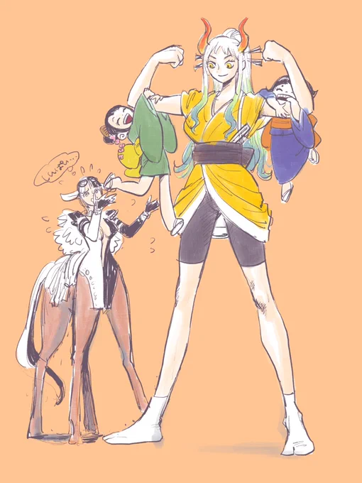 【お仕事】ヤマトの没ラフdrafts for `YAMATO' illustration in "ONE PIECE MAGAZINE vol.16"『ワンピースマガジンvol.16』掲載のイラストのアイディアとして描いたラフです1枚目、スピード小さすぎたごめんねなぜかヤマトに野球させたかったようです#ワンピースマガジン 