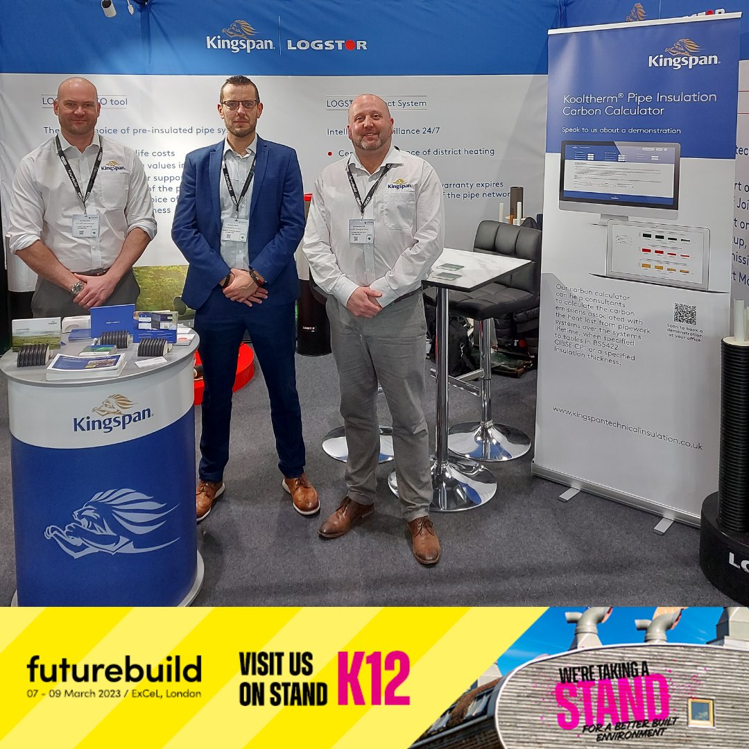 KingspanHVAC_UK's tweet image. Day 1 at @FuturebuildNow 

Yesterday was a great start to the next few days at the ExCeL London, as we join @LOGSTORGroup  on stand K12, providing free demonstrations of the new Kingspan Kooltherm Pipe Insulation Carbon Calculator.

#Kingspan #Logstor #EmbodiedCarbon #FutureBuild