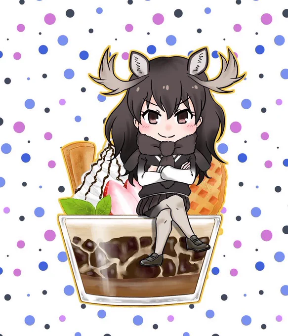 フレンズとスイーツ最近デジタル描かなくなったから前の上げとこ_φ(・_・#けもフレ#けものフレンズ 