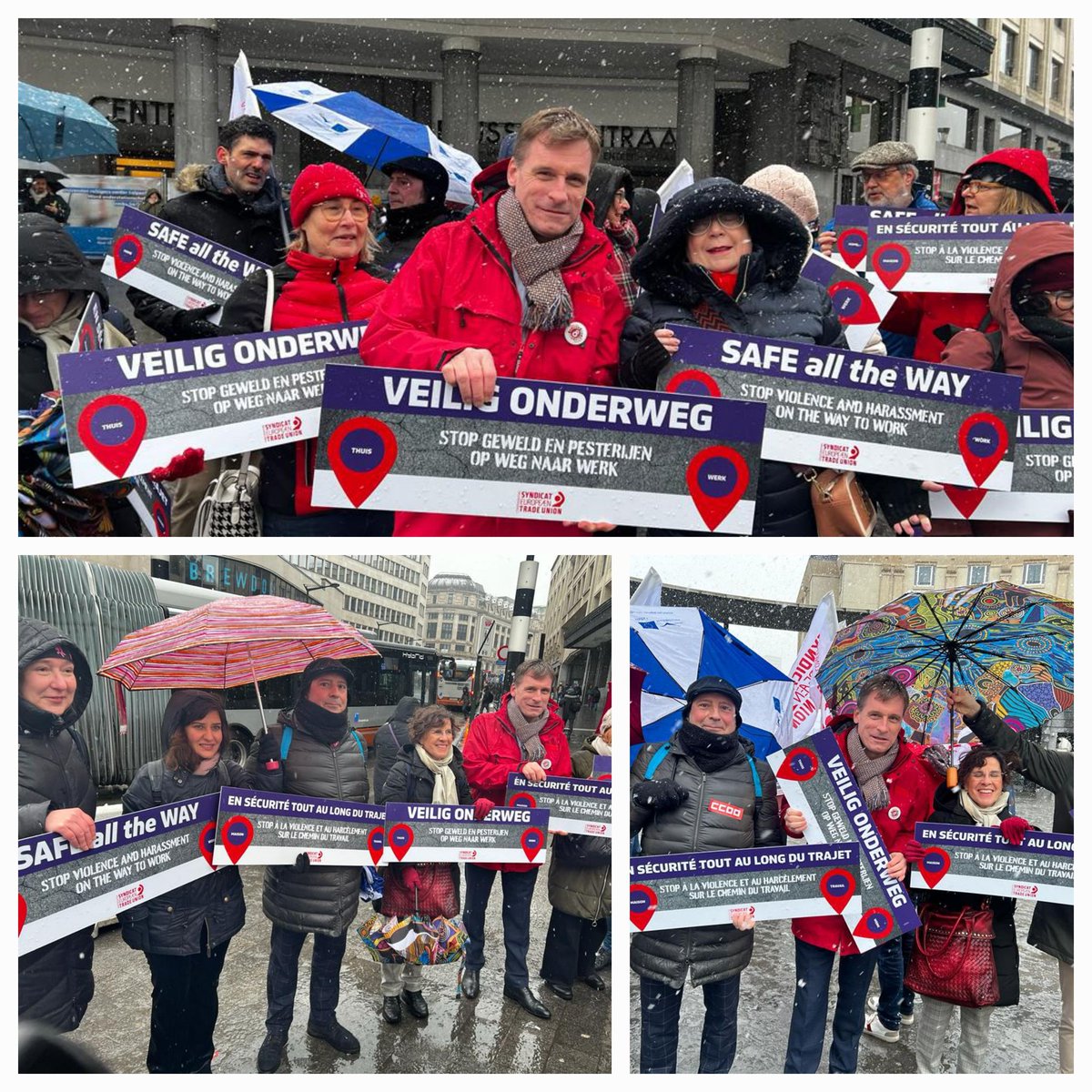 #SafeAllTheWay
Members of @WorkersEESC together at @etuc_ces street action to stop violence and harassment at work. All EU member states must ratify #ILO convention 190!
#InternationalWomensDay2023