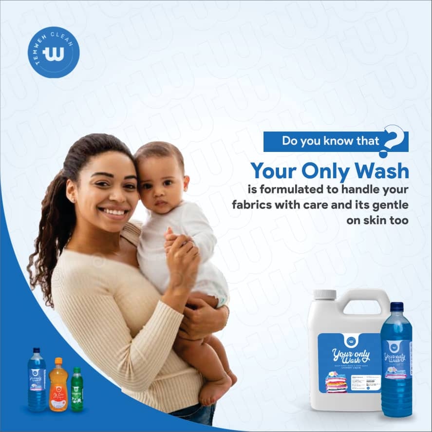 temwehclean's tweet photo. Your Only Wash guarantees a gentle wash on you and your child's clothes.
#temwehcleansoap
#TemwehClean
#youronlywash
#gentlewash
#laundry
#laundryliquid
#familylaundry https://t.co/MyejpqtMda