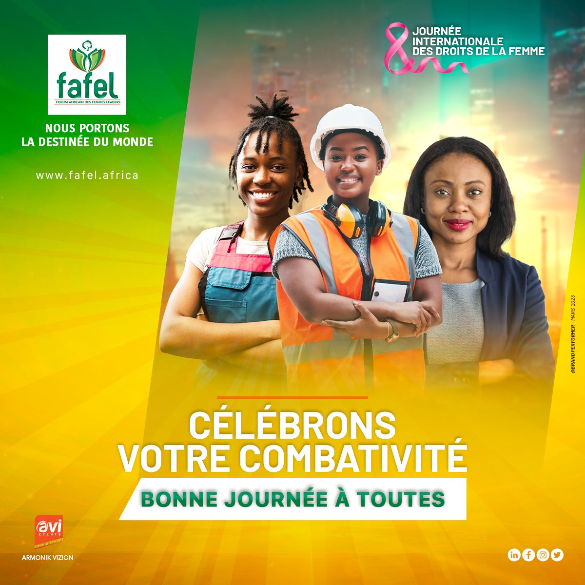 fafel_africa's tweet photo. #8mars : journée des droits de la femme!

A toutes nos mères, sœurs, filles et femmes, vous êtes à l’honneur!

Femmes fortes et résilientes, nous vous rendons hommage!

Continuons à lutter pour nos droits et travaillons ensemble pour créer un monde plus égalitaire💪
#Fafel #8mars https://t.co/MRfGDNN4P8