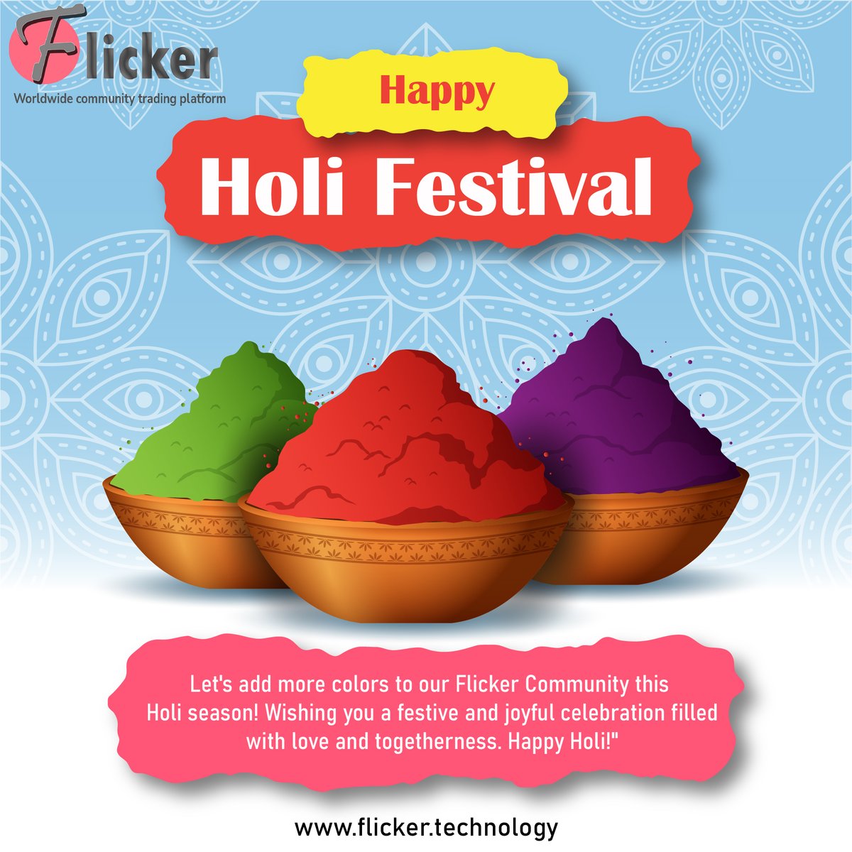 Flicker46278331's tweet photo. Flicker Community Wishes you Very Happy Holi #flickercommunity #Flikertechnology #flicker https://t.co/Ha7v4RCYB4
