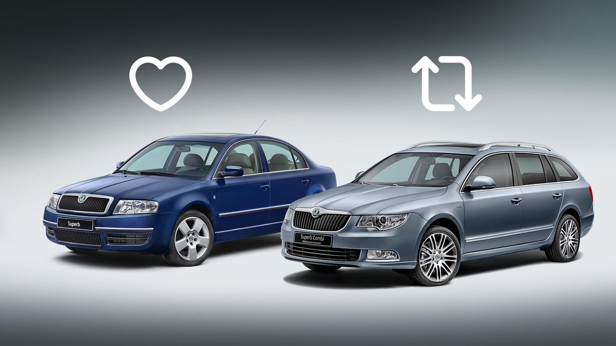 skodaautonews's tweet image. The success story of one of the #Skoda brand’s top models, the #SkodaSuperb, began in 2001 when the first generation was introduced.
Which are you more a fan of - the first or second generation, and do you like the saloon or estate #car more?
Like 💙 or retweet 🔃 Let us know! 🤩