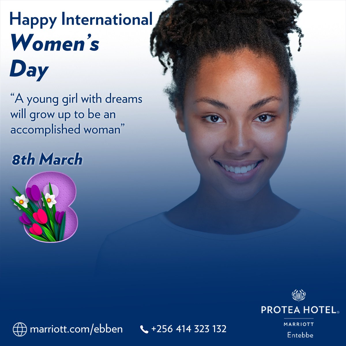 Here's to strong women: may we know them, may we be them, may we raise them. Happy International Women's Day! 💪👩‍👩‍👧‍👦🌸

#ProteaEntebbe #MarriottHotels #IWD2023