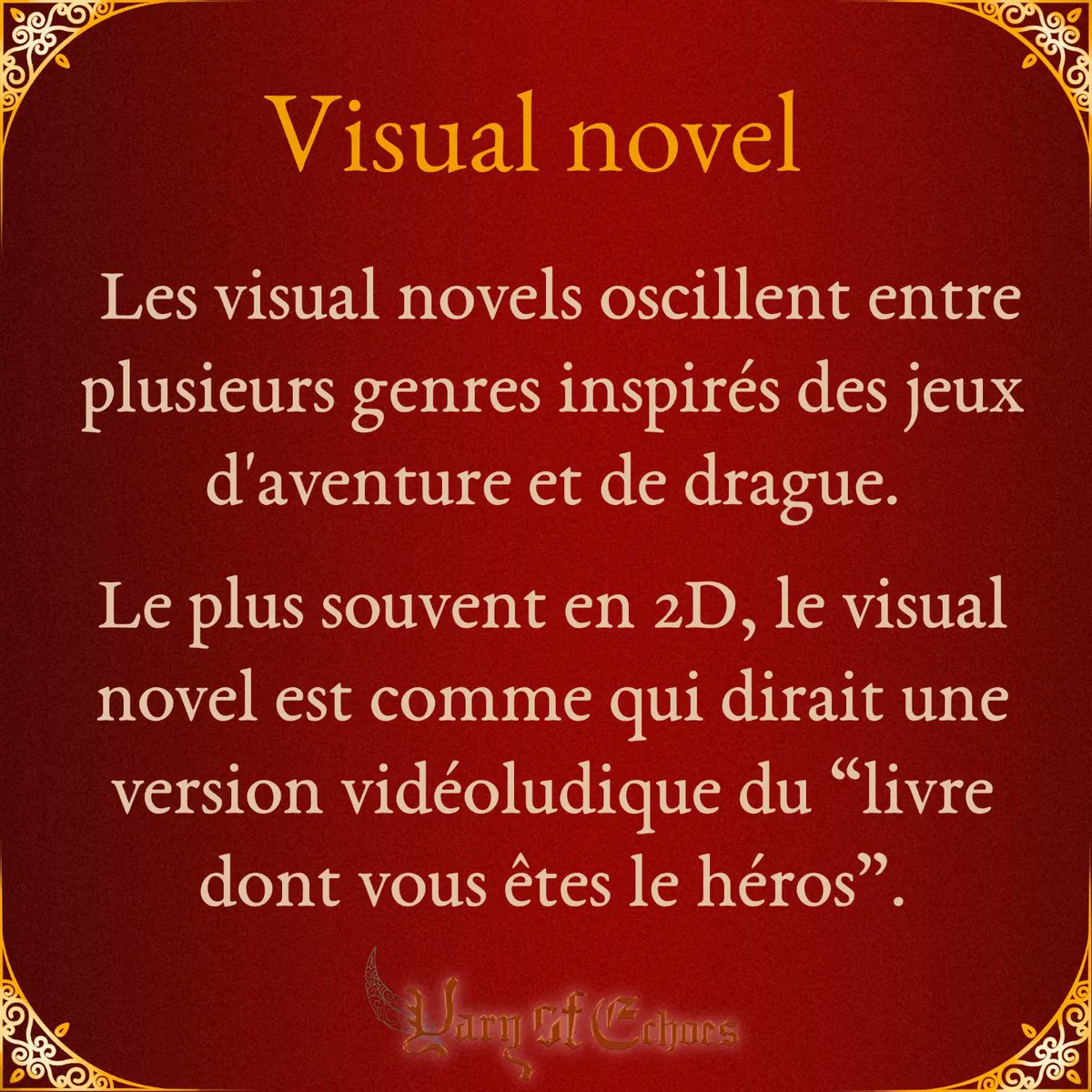 Yarnofechoes's tweet photo. Un petit recap ne fait pas de mal, mais si vous avez des questions n’hésitez pas :) 

#YOE #MORK #visualnovel #otome #otomegame #gamechoices #jeuvideo #definition #lexique #codex #indiegames #datingsim #romancenovel #adventures #videogame #2dgame #interactivestory https://t.co/G5dzq5Tsla