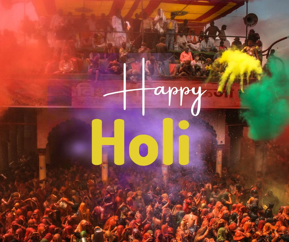 Happy Holi! Wishing you a day of joy and celebration as you enjoy the vibrant colors of the festival. May it bring good luck and prosperity in your life. Have a great time! #Holi2023 #HoliCelebrations #festivalofcolors