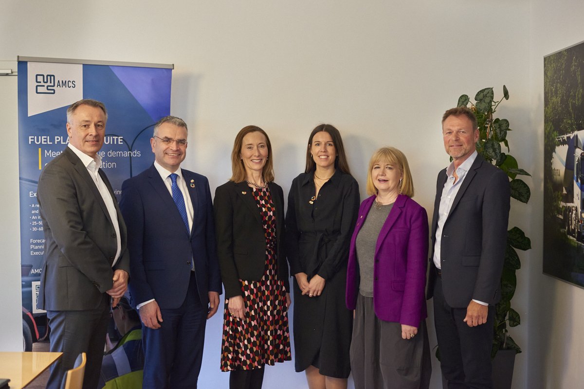 Minister Dara Calleary led Ireland's trade mission at the UN Procurement Seminar in Copenhagen, seeing 18 companies securing meetings with 9 UN agencies. During the mission, the Minister visited AMCS, an Irish company that specializes in transport, logistics, and recycling.