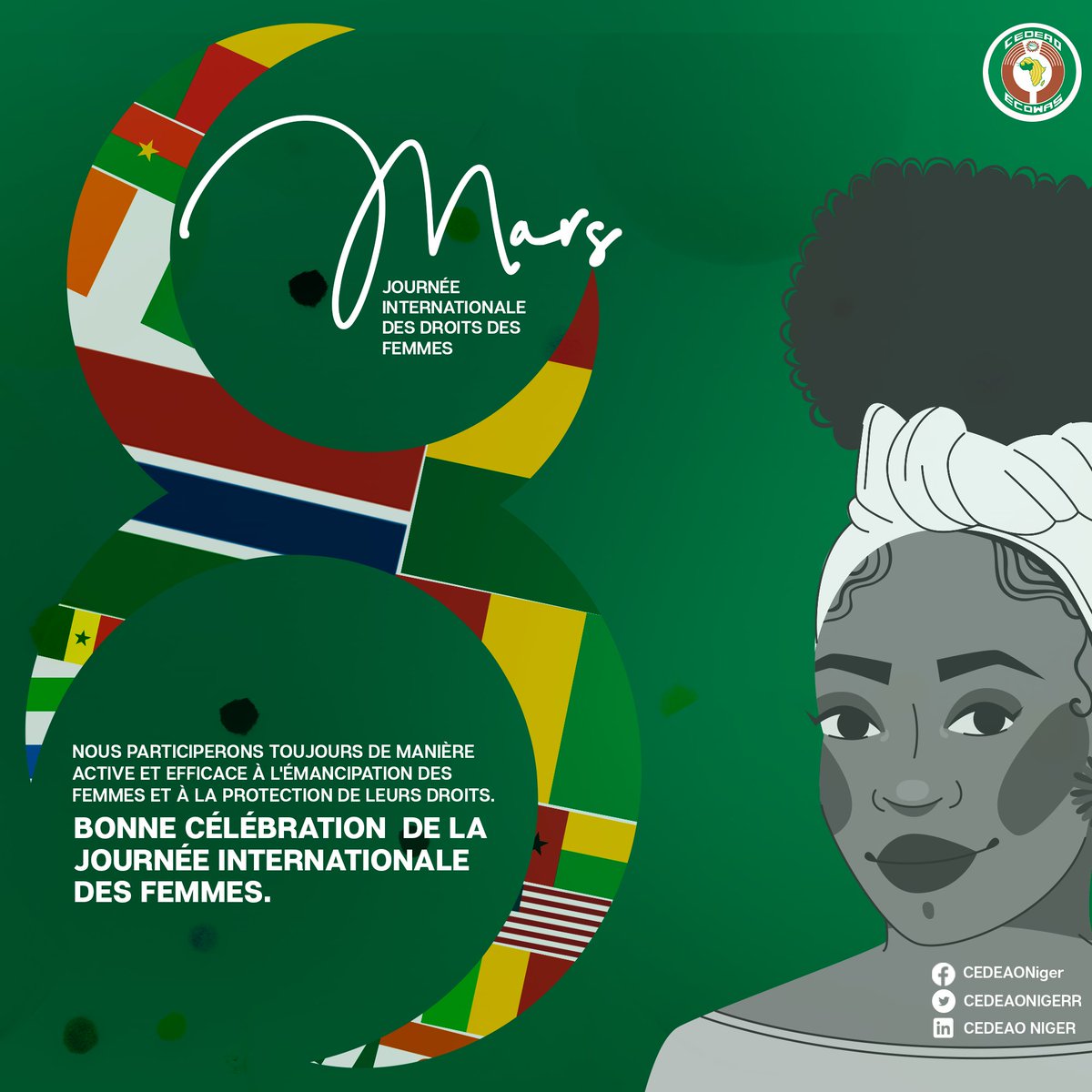 CEDEAONIGERR's tweet photo. Bonne Commémoration de la Journée Internationale des Droits de la Femmes.
#CEDEAONIGER https://t.co/i23Mwm7Tcz