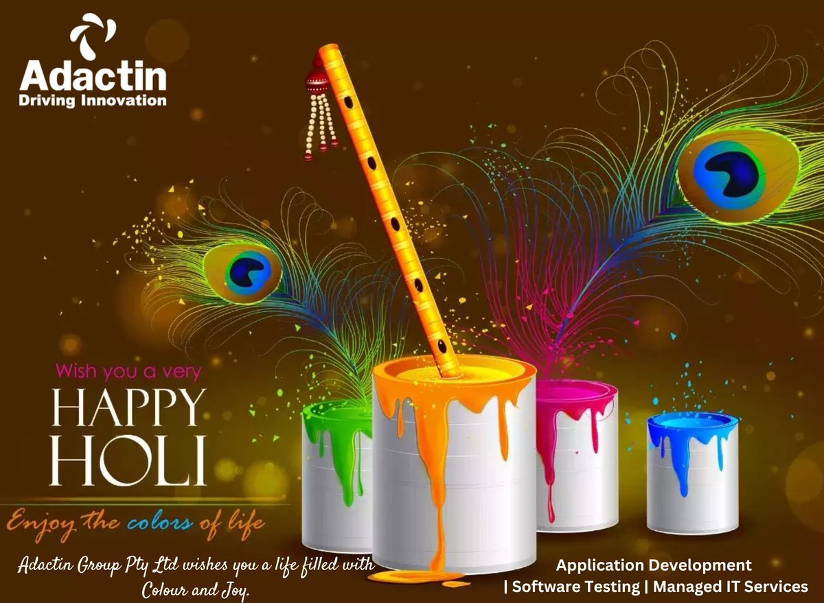 AdactInGroup1's tweet photo. Adactin Group Pty Ltd wishes you a life filled with Colour and Joy.
#HappyHoli https://t.co/v1oOvXusbd