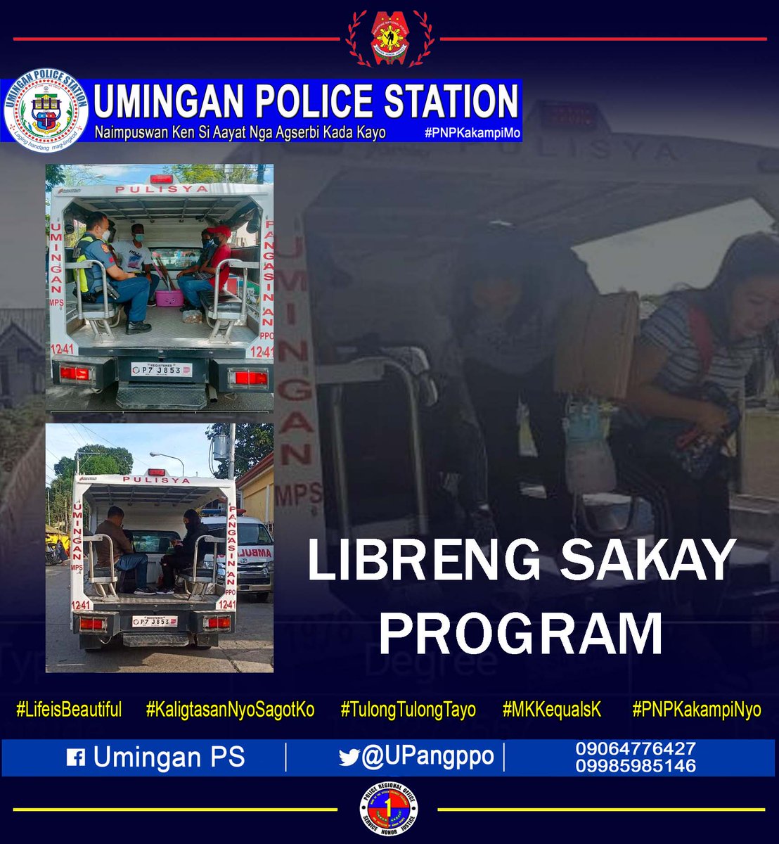 UPangppo's tweet photo. In relation to PNP’s Program Libreng Sakay, personnel of Umingan PS under the direct supervision of PMAJ ARNOLD A SORIANO, COP provided transportation to the constituent of this municipality going to different Brgy’s of this municipality. https://t.co/m6LntqoQym
