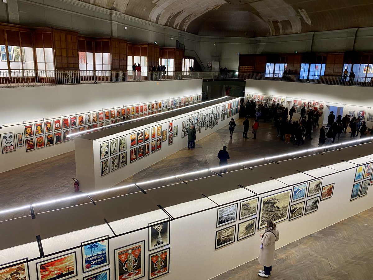 SoleneDauphin's tweet photo. Une rétrospective inédite ✨ La plus grande exposition mondiale sur #ShepardFairey à Lyon dans l’ancien Musée Guimet. Un lieu à la hauteur de l'#exposition ! https://t.co/v3U0GCVsMj