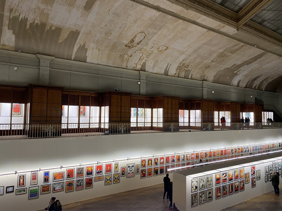 SoleneDauphin's tweet photo. Une rétrospective inédite ✨ La plus grande exposition mondiale sur #ShepardFairey à Lyon dans l’ancien Musée Guimet. Un lieu à la hauteur de l'#exposition ! https://t.co/v3U0GCVsMj