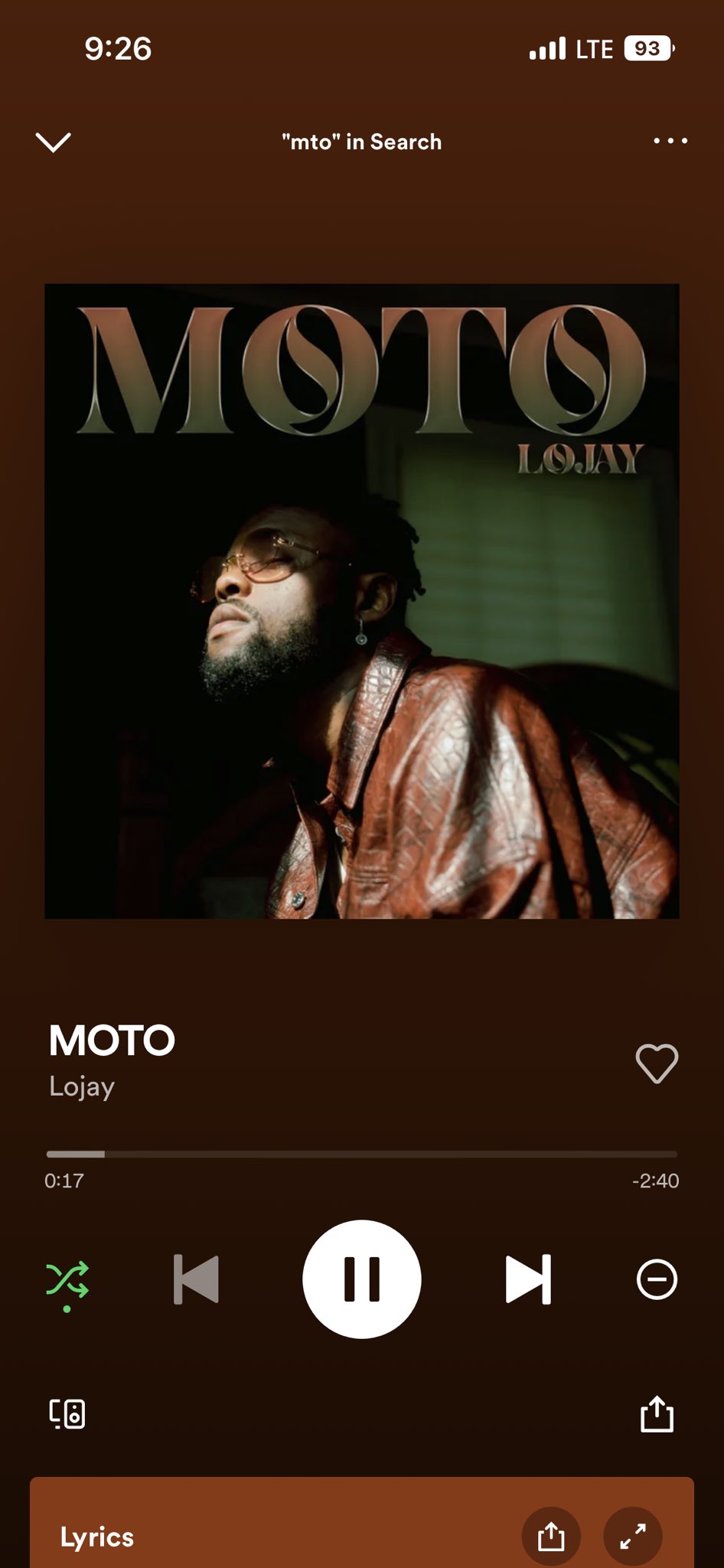 Lojay – MOTO Lyrics