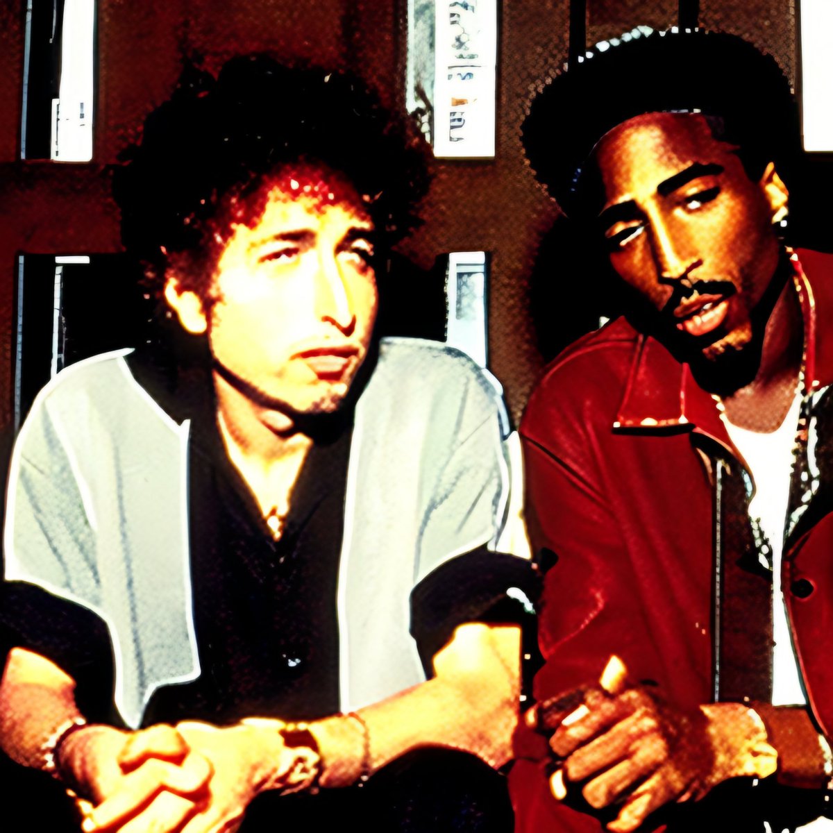 ghostMethodsArt's tweet photo. @2PAC chillin with @bobdylan  #AIart #stableDifusion https://t.co/RyT3pgrAEL