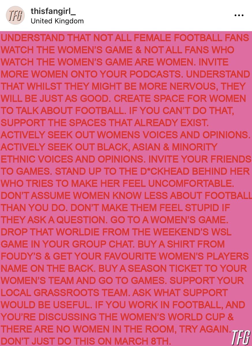 Love love love love love this from <a href="/ThisFanGir1/">This Fan Girl</a> on insta. Proud to be a women’s voice in football, no matter how small my audience.
