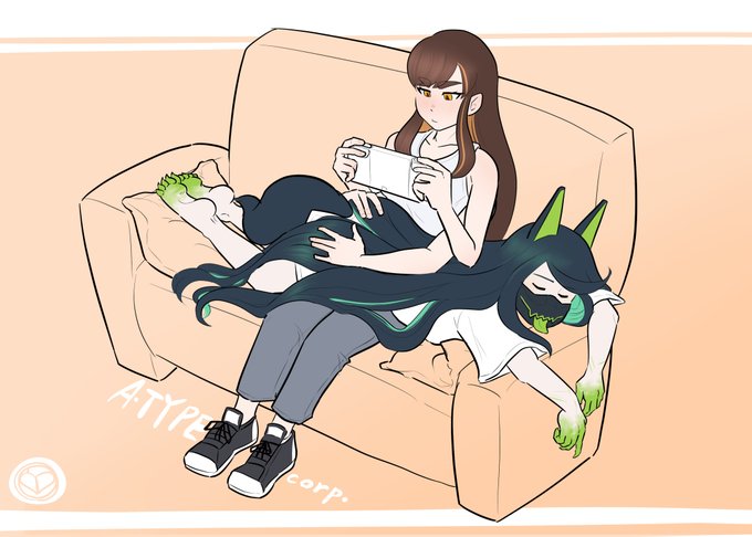 こっちはそこそこ作画カロリーが低い嫁と嫁の絵。 