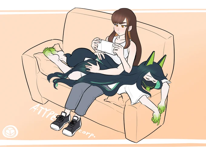こっちはそこそこ作画カロリーが低い嫁と嫁の絵。 