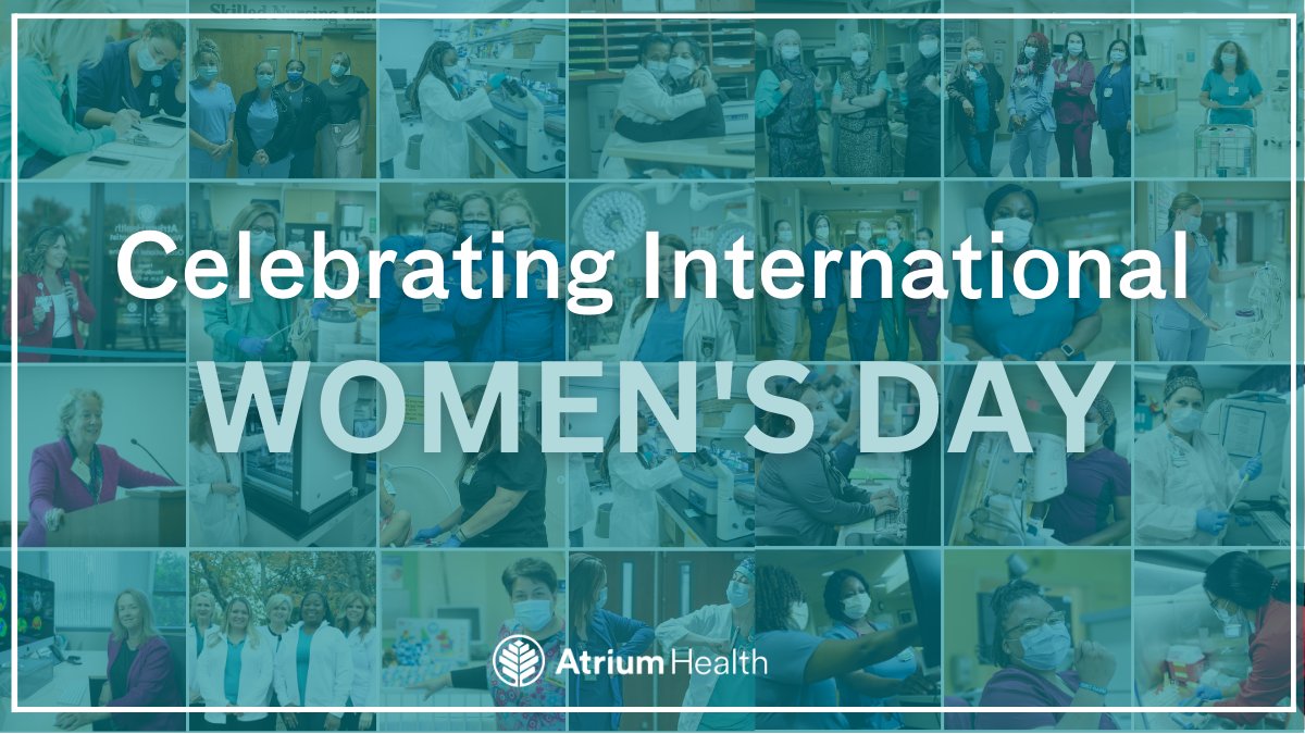 We honor our 57,617 female Atrium Health teammates across the southeast this #InternationalWomensDay. Thank you for your knowledge, experience and commitment that positively impact our communities. You are making a difference and improving health care #ForAll.