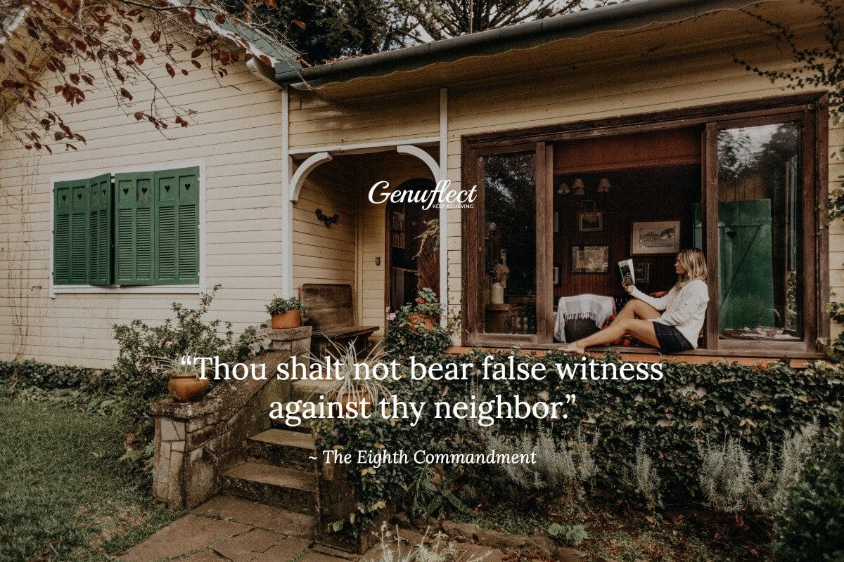GenuflectHQ's tweet image. “Thou shalt not bear false witness against thy neighbor.”
~ The Eighth Commandment
#Catholic #Genuflect #TenCommandments #EighthCommandment