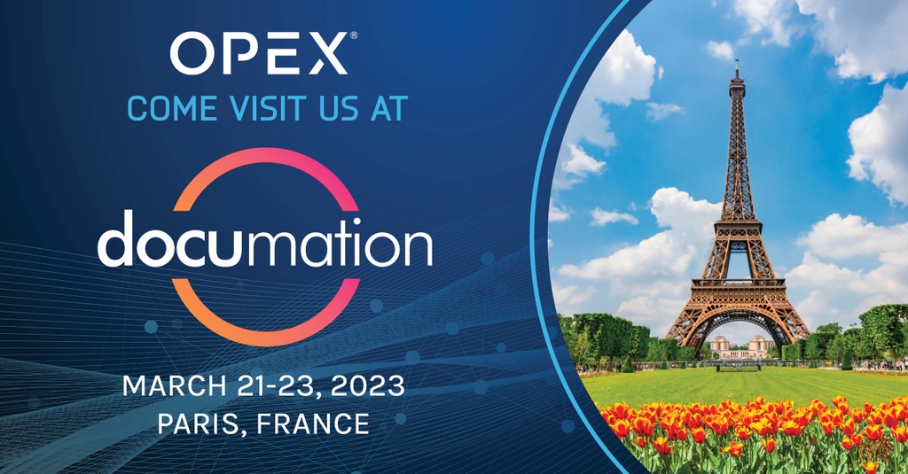 We're excited to announce that OPEX® will be exhibiting the Gemini™ Right-Speed™ document scanner at the @documation2023 Paris show from 21-23 March in stands C71 and C73. 

Attending the show? Stop by our stands to see a live demo of the Gemini scanner.
digitiseyourdocuments.co.uk