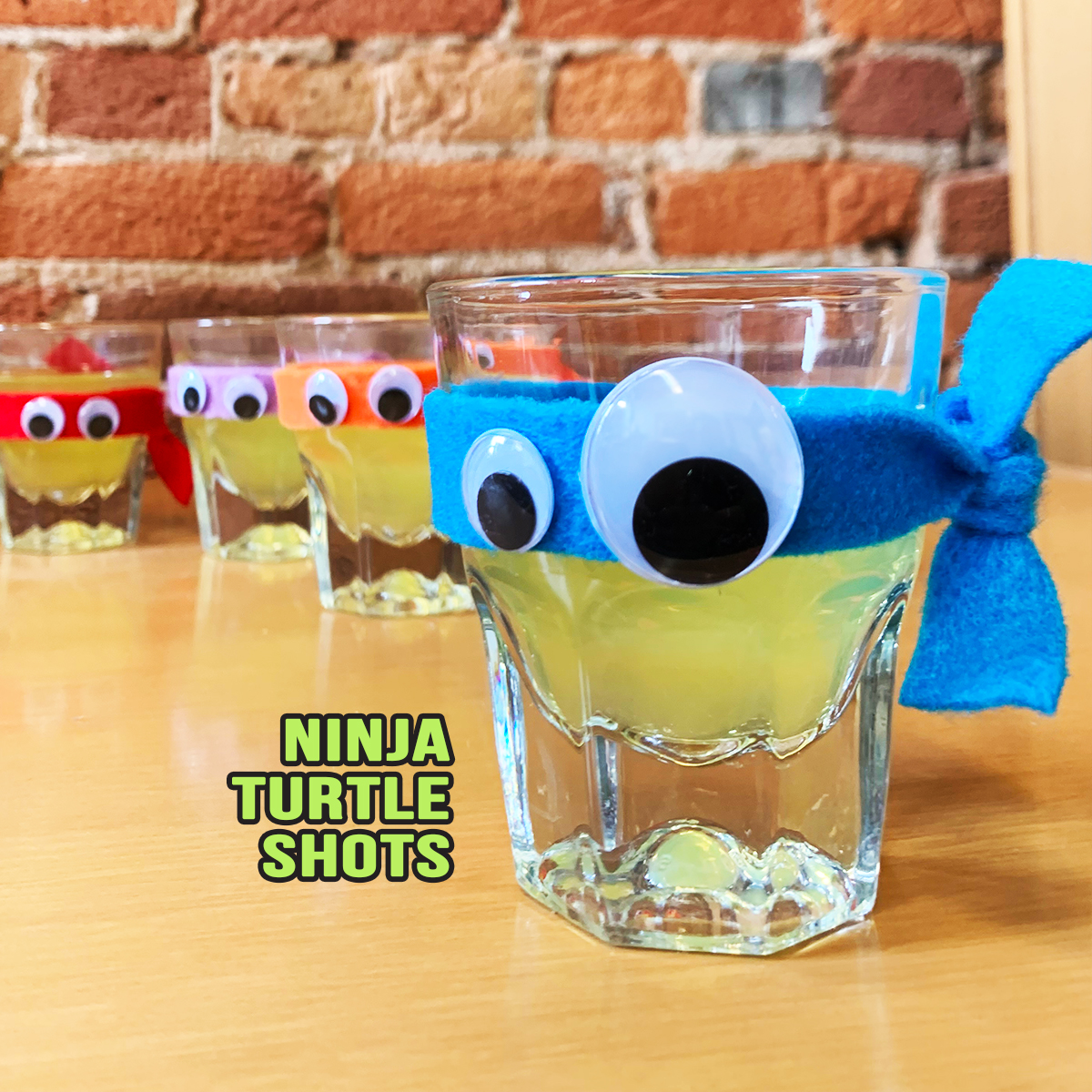 Come to our Ninja Turtle Party TOMORROW. Free shirts, Toxic-Sludge 32oz pitchers and we'll have Ninja Turtle Shots crawling around all night long.  We put googly-eyes on them so now you sort of have to drink them.