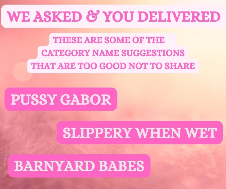 While we finalize details for the pet photo competition, we wanted to share these amazing category name suggestions