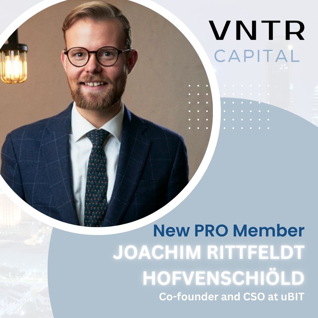 Welcoming a new PRO Member to the <a href="/vntrcapital/">VNTR Capital</a> Membership vntr.vc/membership

Joachim Rittfeldt <a href="/hofvenschiold/">Joachim Rittfeldt H</a> founder/co-founder of Avata, uBIT, <a href="/GgCharge/">Charge</a> and @netzerocompany.  Investing in tech startups globally, serial entrepreneur &amp; gamer.
#membership #VNTRPRO