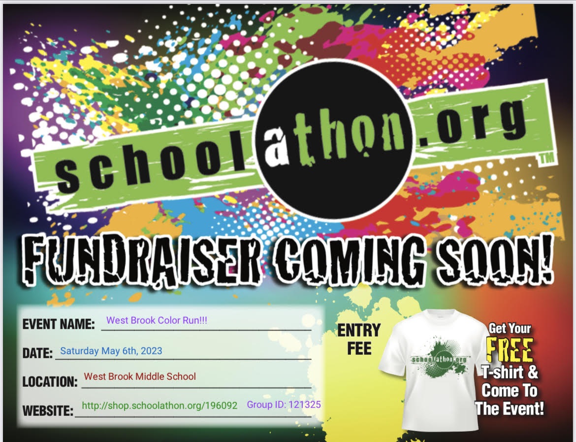 WestBrook_Param's tweet photo. Join us on Saturday May 6th at WB for our first color run.🎉

Registration is $30 to receive a t-shirt and a color pack. All money can be fundraised. All proceeds will be given back to WB students.

If you have any questions contact Ms. Rubinsky or Mrs. Frangiosa. https://t.co/QRnMoqOVtJ