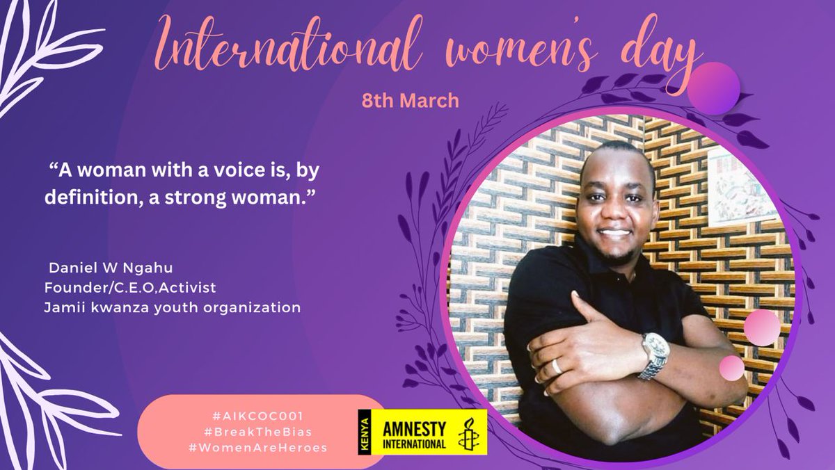 We not done; more messages from our members on this #IWD2023 
<a href="/sudi_a/">Sudi A. Boti</a>
<a href="/Hafswa_Salim/">Hafswa</a>
<a href="/najma_mohamud13/">nujuum</a>
@magakmaureen
@lendavoiceafriq
@humanprotectjustice
<a href="/kellyngeti/">Kelly Ngeti</a>
@gloryflorentine
@nkokoiju
@ijunkoko
@KishokaYouthOrg
<a href="/AmnestyKenya/">Amnesty Kenya</a>
<a href="/AmnestyNakuru/">Amnesty Nakuru Circle of Conscience</a> 
<a href="/AmnestyTanaRiv/">Amnesty Tana River</a> 
<a href="/AmnestyMoi/">AmnestyMoi</a>