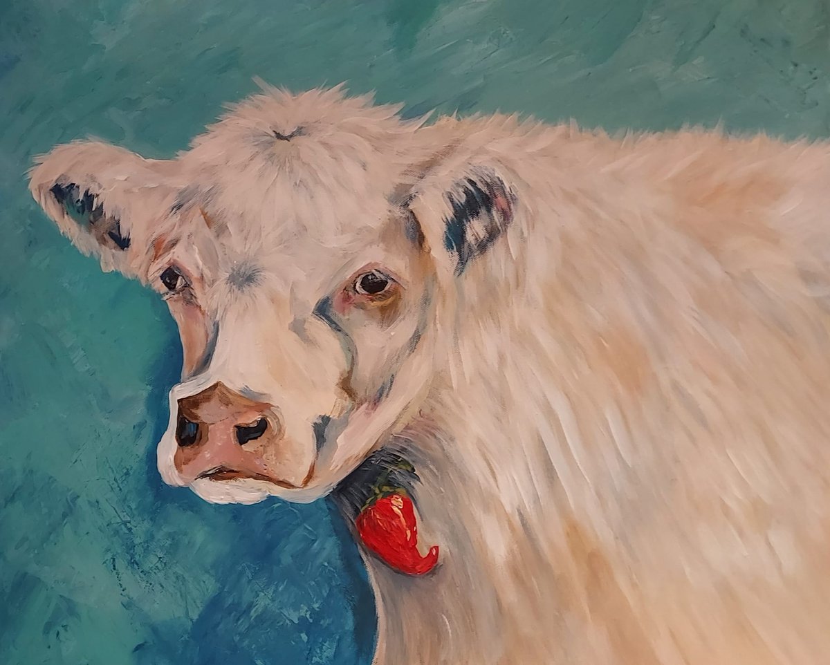 JoeDredd35's tweet photo. @JeremyClarkson my wife BasievaArt thought you'd like her painting of Pepper with a pepper https://t.co/YeiFLIy4cp
