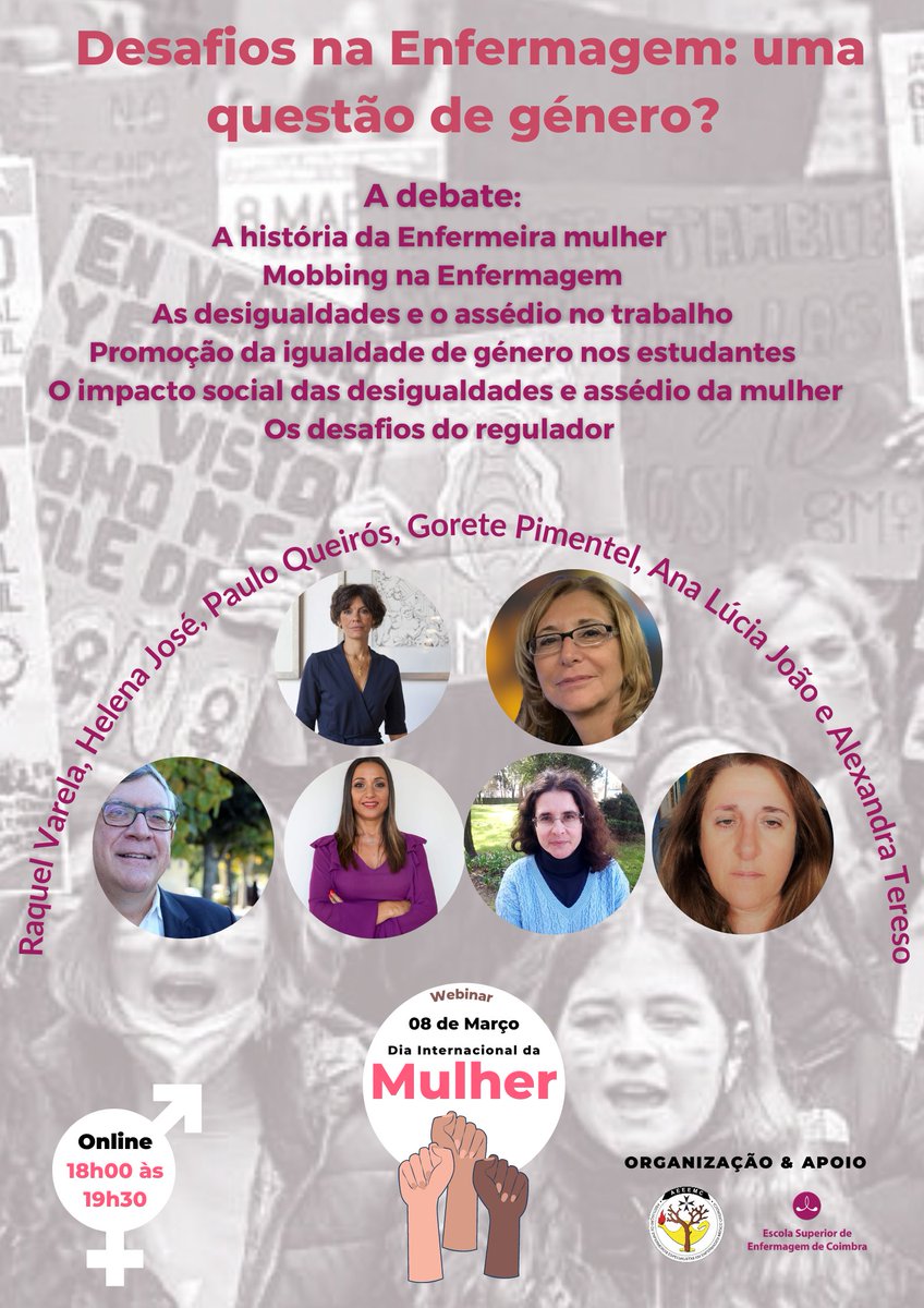 AEEEMC1's tweet photo. É hoje o Webinar "Desafios na Enfermagem: uma questão de género?", às 18h00, online, via zoom.
🆓Inscrição gratuita mas obrigatória, através do link: https://t.co/HR3O56ikLH, até às 16h de hoje.
#diadamulher #aeeemc #enfermagem #mulher #webinar #igualdade #género #girlpower https://t.co/Z3qozXbQs2