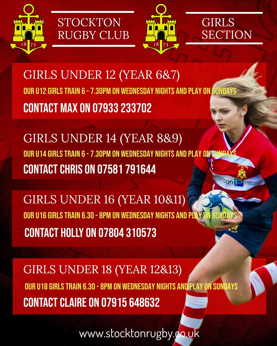 stocktonrugby's tweet photo. With squads at ALL age groups, plus our record breaking senior womenβs side, SRFC ROCKETS, itβs never been a better time to join us π΄βͺοΈ
RUGBY IS A SPORT FOR ALL β€οΈπ€
#internationalwomensday #playlikeadurhamlass #WearTheRose #playlikearocket #ourtownourclub https://t.co/VLA2MksLCr