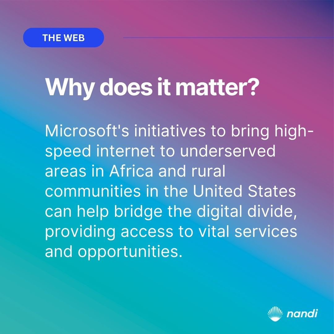 Good Day Nandi Tribe!

What are thoughts on <a href="/Microsoft/">Microsoft</a> ‘s seeming efforts to narrow the digital divide?

#nandinews #africa #internet