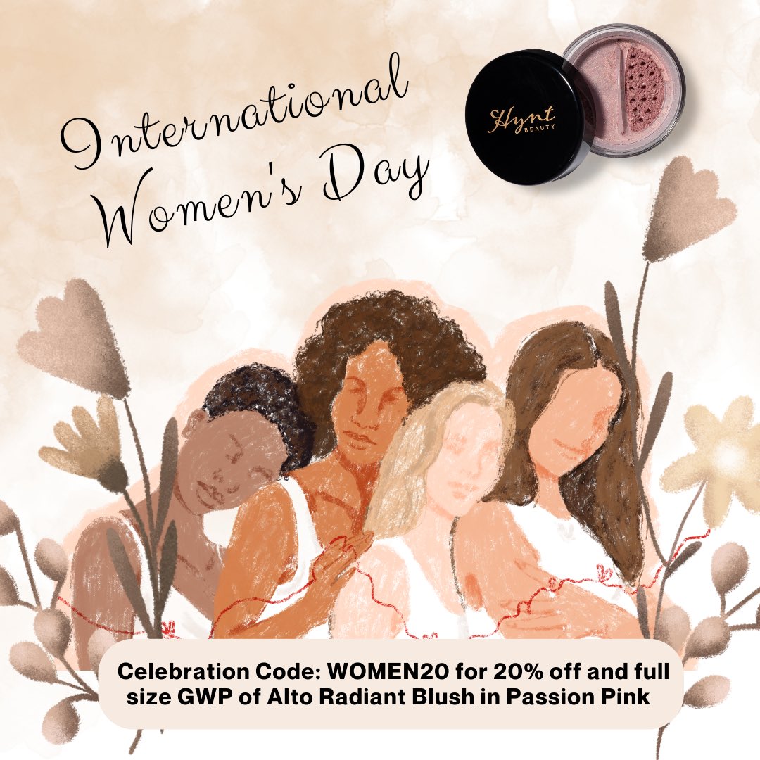 It’s a Celebration! 
🏅Code: WOMEN20
🎁 20% OFF + GWP of ALTO Radiant Blush in Passion Pink [$28 vaue] - no minimum purchase 
-ends 12 midnight PST on Monday 3/13/23; code not applicable on samples &amp; sets
#InternationalWomensDay #cleanbeauty