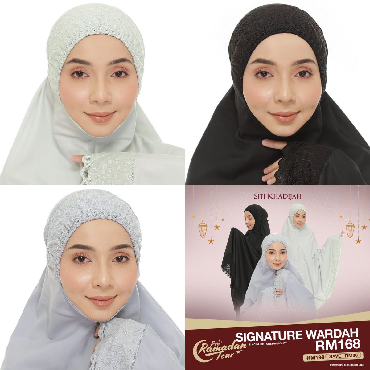 acuksyahida's tweet photo. sajaaa promote sini. murahhh sgt utk wardah ni. RM130 je happy hour ni. jom beli telekung baru sempena ramadan ni. pastikan ori SK baru beli yer 🥳 https://t.co/ORIWxFPne0