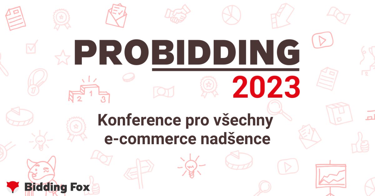 Představujeme další přednášky PROBIDDINGU 2023🥳

👨Ondřej Pěšák – Cena a pozice jako hlavní příčiny úspěchu. Mýtus, nebo realita?
👨Jiří Guňka –  Lepší přehled nad inzercí a klidnější spaní
🧑Panelovka – První kroky pro úspěšný e-shop na srovnávačích
 
👉 probidding.cz