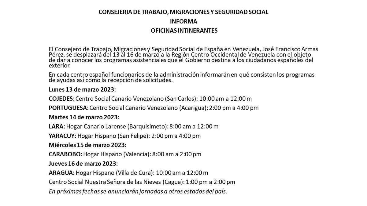 Consulado General de España en Caracas (@consespcaracas) on Twitter photo 