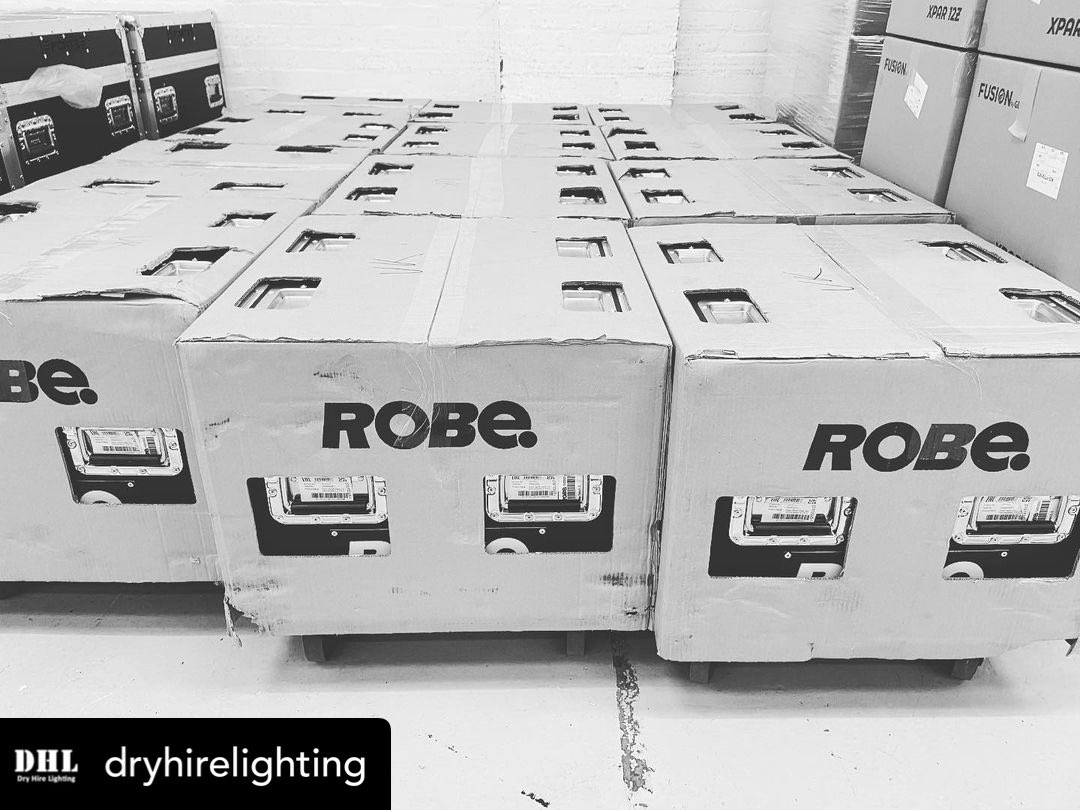 It’s a #WarehouseWednesday in High Wycombe, Buckinghamshire, England, with <a href="/DryHireLighting/">Dry Hire Lighting</a> &amp; their new arrivals of <a href="/Robelighting/">Robe Lighting</a> #iFORTE &amp; #TetraX LED luminaires.

#robelighting #robeinnovation #newrobegear #dryhirelighting #lightingtech #techlife