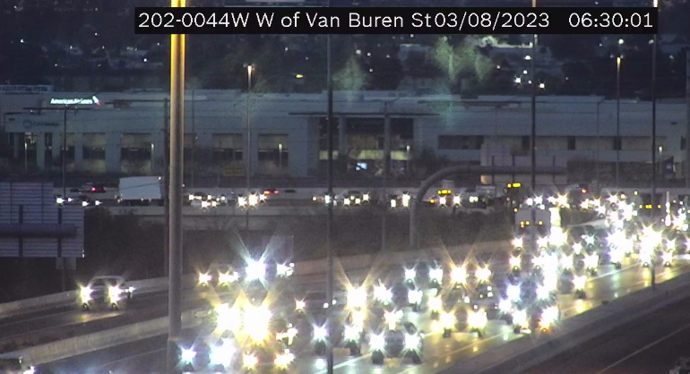 ArizonaDOT's tweet photo. Loop 202 Red Mountain eastbound near Van Buren Street: A crash is blocking the HOV lane.

#Loop202 #phxtraffic https://t.co/8XiA4Ogxtv