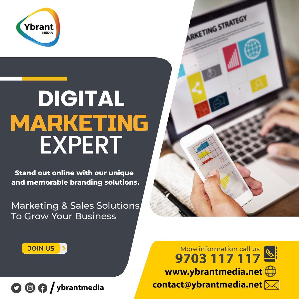 YbrantMedia's tweet photo. Elevate your digital presence with Ybrant Media! From social media to SEO, we'll help you reach your audience. Contact us today for expert digital marketing.

#YbrantMedia #DigitalMarketing #SocialMedia #SEO #digitalmarketingservices #businessdevelopment #webdevelopment https://t.co/SUIRr2ERo7