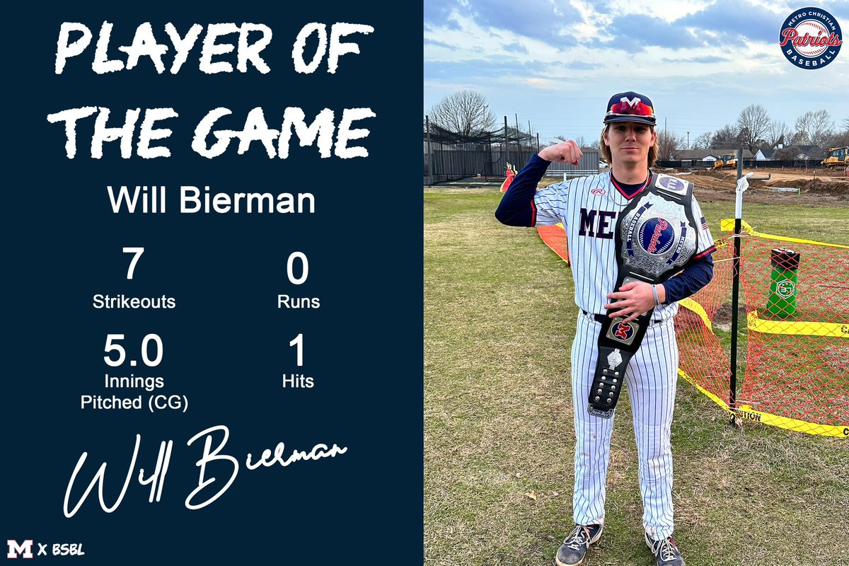 metrocabaseball's tweet photo. Congrats to Sr. Will Bierman on winning last nights player of the game ⚾️⚾️ https://t.co/lZbpRDdQId