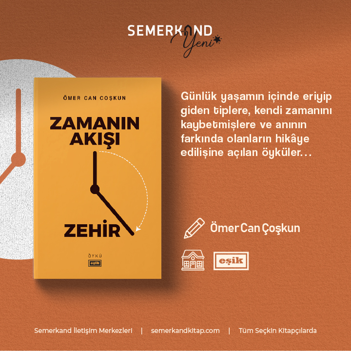 Semerkand_Kitap's tweet image. ZAMANIN AKIŞI ZEHİR 

Günlük yaşamın içinde eriyip giden tiplere, kendi zamanını kaybetmişlere ve anının farkında olanların hikâye edilişine açılan öyküler...

semerkandkitap.com/urun/zamanin-a…

#zaman #akış #zehir #yaşam #insan #öykü #hikaye #farketmek #semerkandkitap #iyiokuriyikitapokur