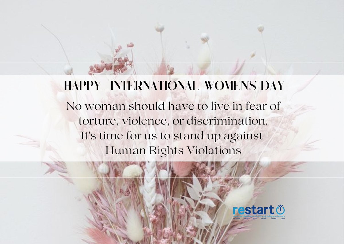 Happy International Women’s Day!

#IWD2023
#HumanRights
#EndGenderViolence
#RestartCenter