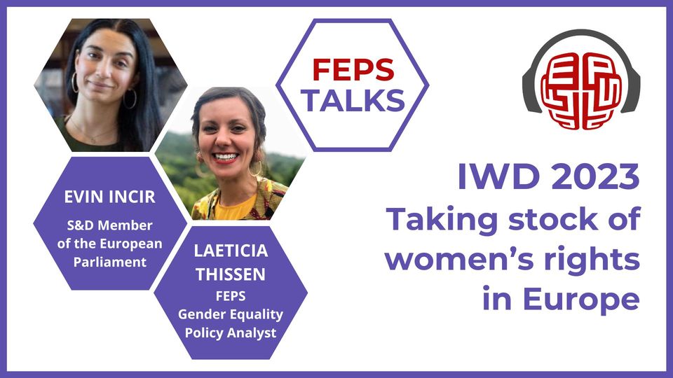 FEPS_Europe's tweet photo. 🎙️Let’s take a look at the recent policy developments on the EU #GenderEquality agenda!
🟣We saw landmark breakthroughs in major EU policies, but the road ahead is still a rocky one.
Listen to #FEPSTalks w/ @LaeThissen and @EvinIncir
👉 https://t.co/XGB7xixHOE https://t.co/Fo6ZVxBrSK